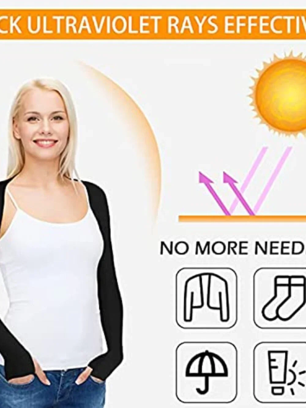 UPF 50+ Cooling Shawl with Finger Holes UV Protection Shrug for Outdoor Sports
